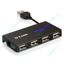 Карманный USB 2.0 концентратор D-Link DUB-104 в Камышине, USB хаб DLink DUB104 (Камышин)