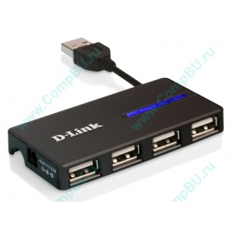 Карманный USB 2.0 концентратор D-Link DUB-104 в Камышине, USB хаб DLink DUB104 (Камышин)